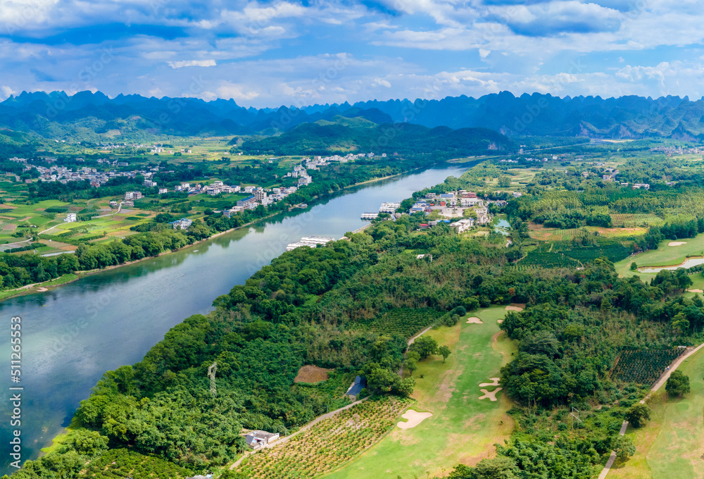 Natural scenery of Lijiang River in Guilin, Guangxi, China Natural scenery of Lijiang River in Guilin, Guangxi, China
