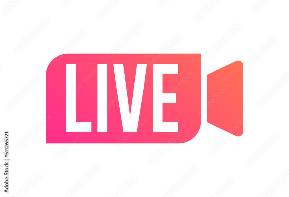 Live Broadcasting, Streaming Flat Design Icon Live Broadcasting, Streaming Flat Design Icon