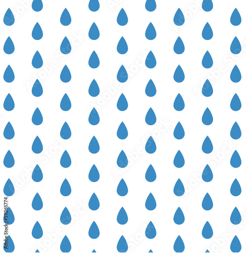 Flat Drop seamless pattern. Rain vector background.