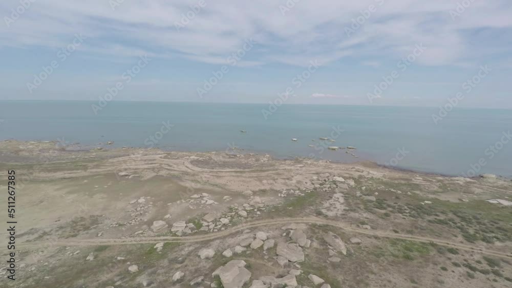 Western Kazakhstan, Mangistau. Zhygylgan area. Coast of the Caspian Sea. Western Kazakhstan, Mangistau. Zhygylgan area. Coast of the Caspian Sea.