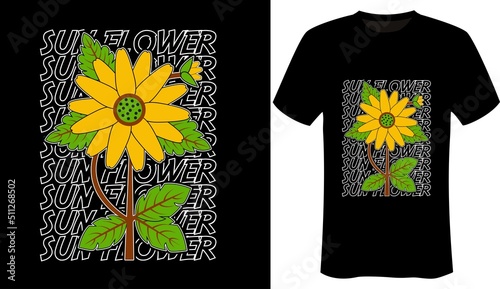 Sunflower and graphic t-shirt design