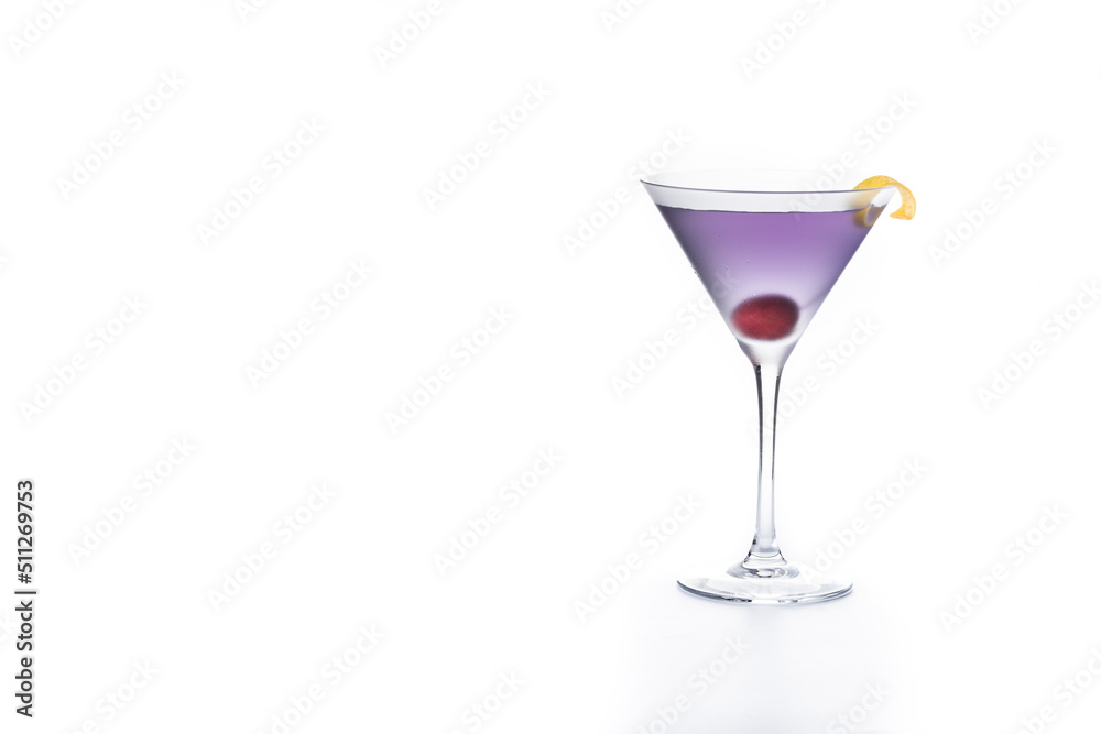 Aviation cocktail isolated on white background. Copy space Aviation cocktail isolated on white background. Copy space