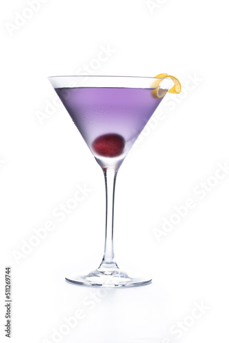 Aviation cocktail isolated on white background. 