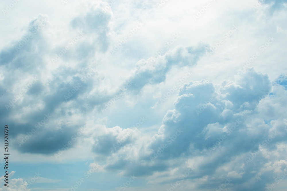 Fototapeta premium Beautiful blue sky with rainy clouds