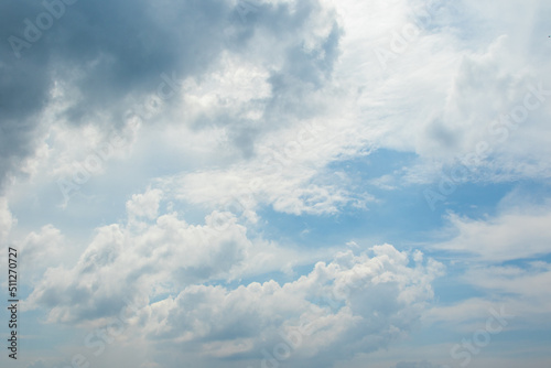 Canvas Print Beautiful blue sky with rainy clouds