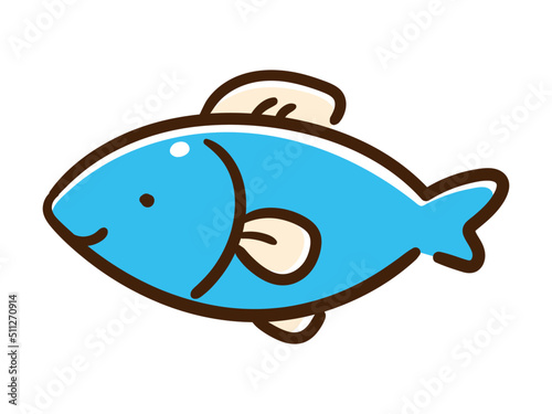 かわいい魚の手書き風デフォルメイラスト