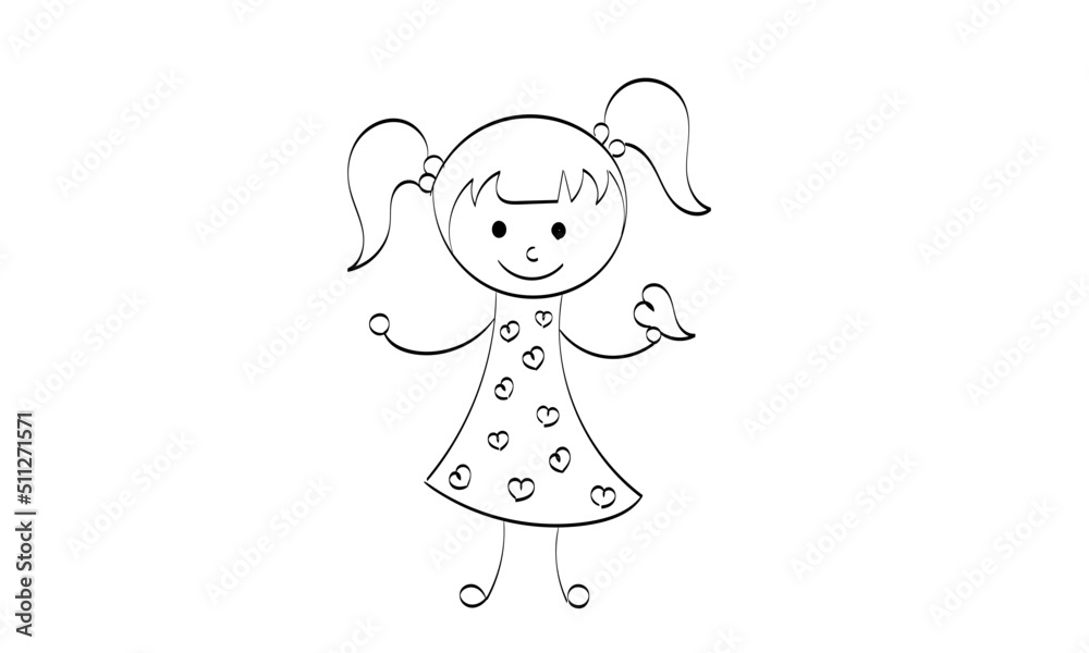 Funny hand drawn stick figure design for print or use as poster, card, flyer or T Shirt Funny hand drawn stick figure design for print or use as poster, card, flyer or T Shirt