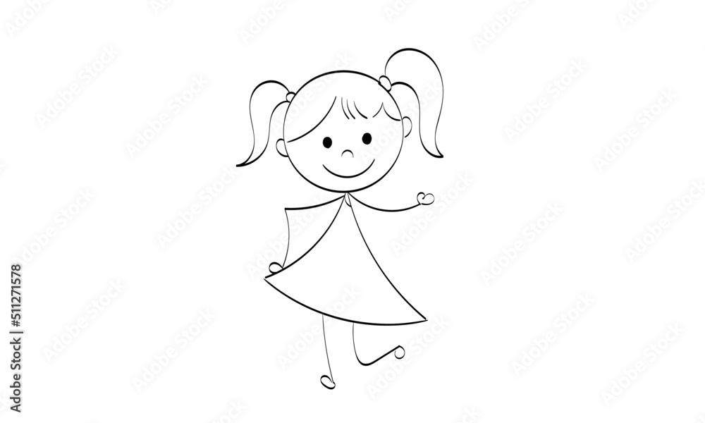 Funny hand drawn stick figure design for print or use as poster, card, flyer or T Shirt Funny hand drawn stick figure design for print or use as poster, card, flyer or T Shirt