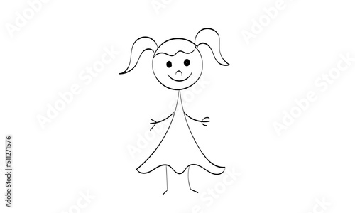  Funny hand drawn stick figure design for print or use as poster, card, flyer or T Shirt