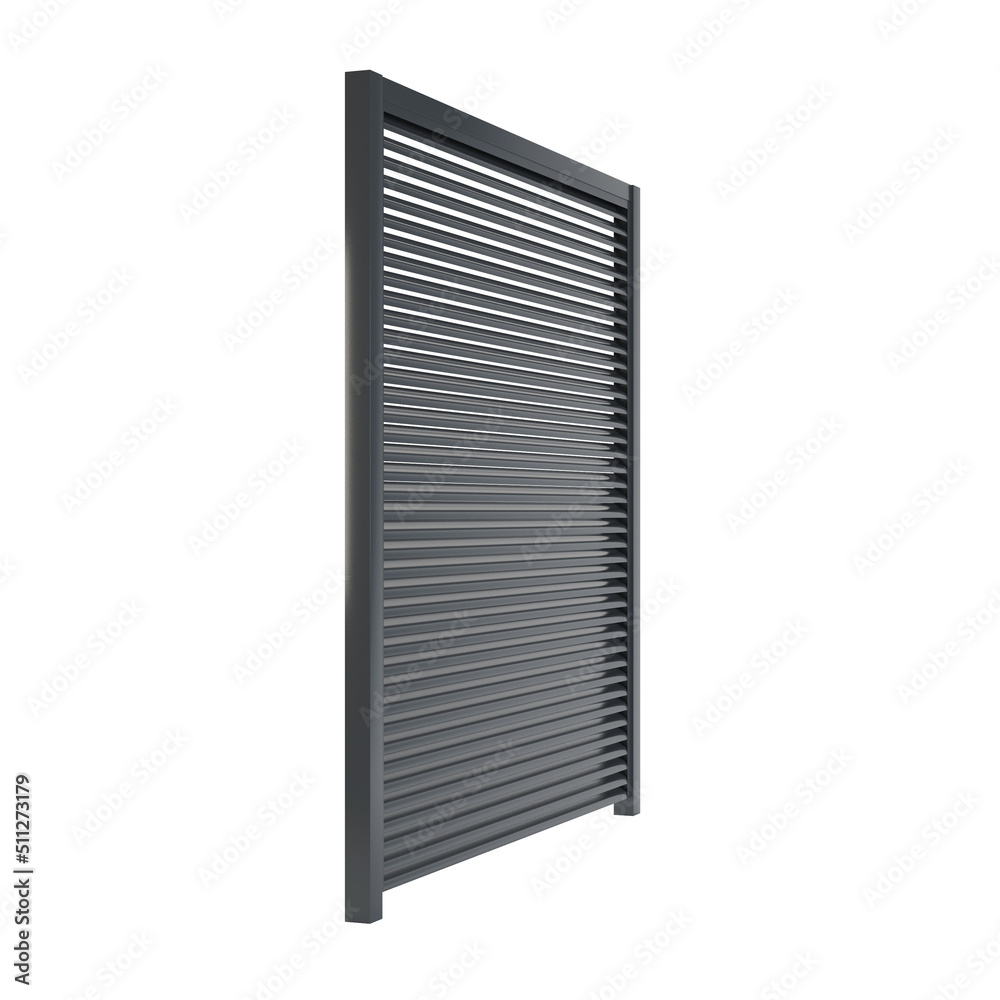 Metal fence on a white background. Barrier for protection and control. 3D rendering. Metal fence on a white background. Barrier for protection and control. 3D rendering.