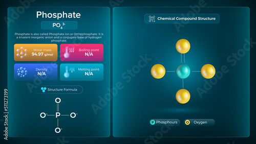 Phosphate Properties and Chemical Compound Structure -  Vector Design