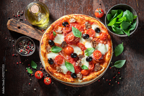 Tasty and healthy pizza Cap...