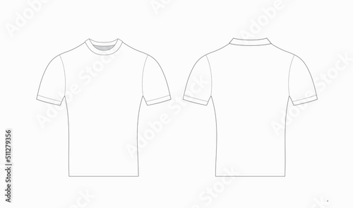 Sketch Illustration Casualwear T-shirt, Editable Vector Sportswear, Mens Wear Template Digital Cloths Design