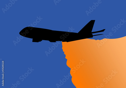 Avión contra incendios expulsando agua naranja