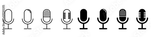 Microphone icon vector set. audio illustration sign collection. mic symbol. photo
