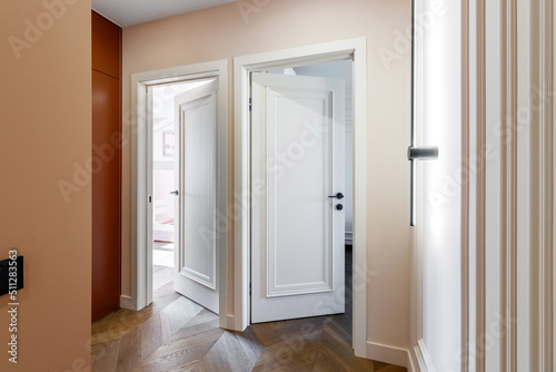 Interior and entrance doors in new apartment