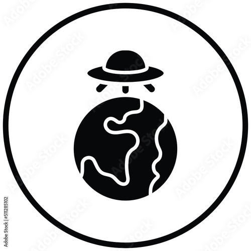 UFO Earth Icon Style