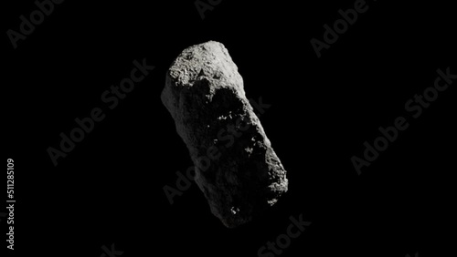 Seamless loop video. Сomet rotate. Asteroid belt. Close up asteroid in deep space. Concept: cosmos, explosion, astronomy, galaxy. 3d space banner 4k HD stock footage