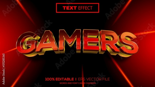 3d editable text effect gamers theme premium vector