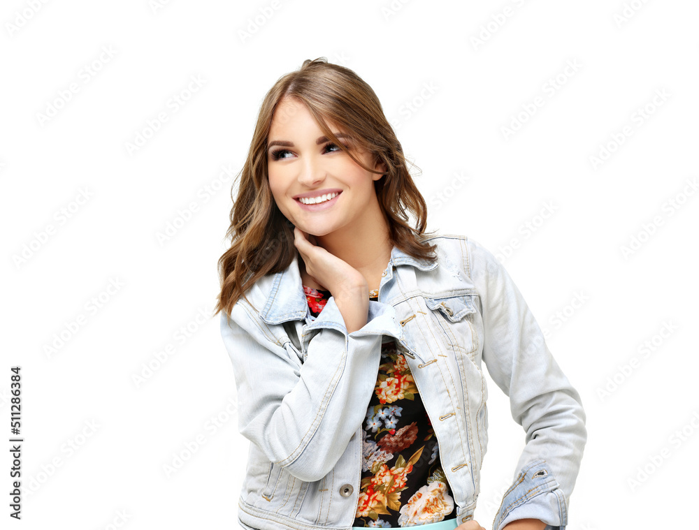 Portrait of happy girl , laughing at camera Portrait of happy girl , laughing at camera