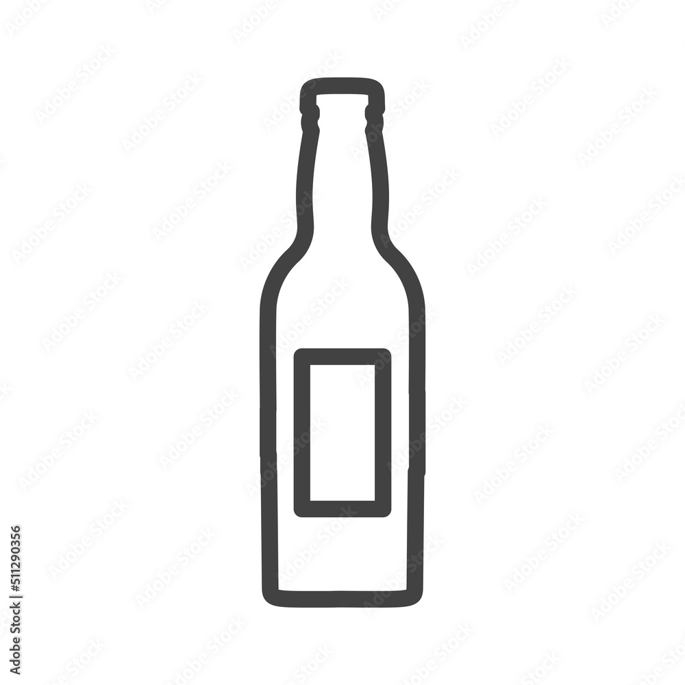 Bottle glass drink vector illustration icon. Liquid plastic container beverage symbol and alcohol bar label object. Food graphic sign soda or beer isolated white. Outline product silhouette blank pub Bottle glass drink vector illustration icon. Liquid plastic container beverage symbol and alcohol bar label object. Food graphic sign soda or beer isolated white. Outline product silhouette blank pub