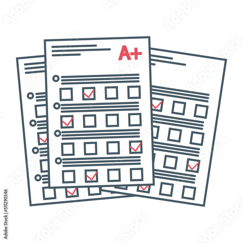 Test medicine vector illustration icon. Symbol research laboratory result blood and business paper document. Exam analysis checklist form and education note. Mark science and questionnaire study
