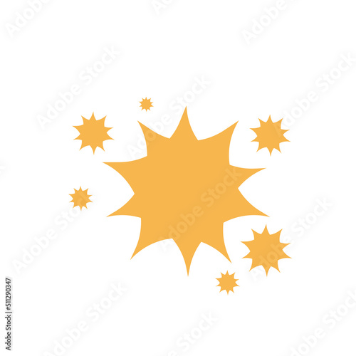 Sparkling star light abstract vector icon. Shiny sparkle bright illustration and glow flash spark glitter. Magic effect decoration and gold glowing flare. Illuminated ray explosion vibrant yellow