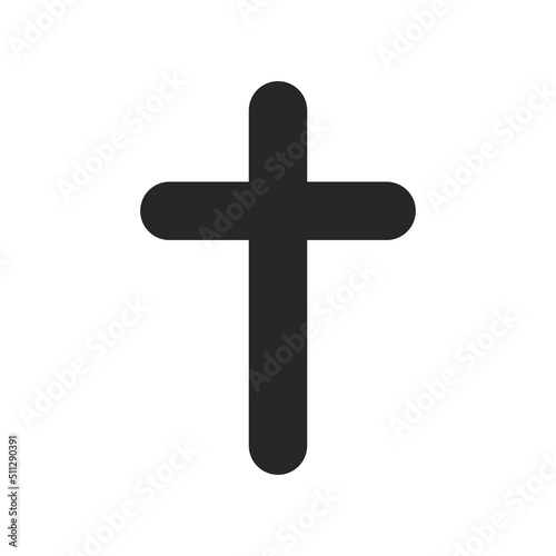 Cross religion god vector illustration icon. Symbol christianity and shape christian sign. Religious crucifix faith and catholicism black holy art. Spirituality element jesus design and isolated white