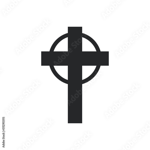 Cross religion god vector illustration icon. Symbol christianity and shape christian sign. Religious crucifix faith and catholicism black holy art. Spirituality element jesus design and isolated white