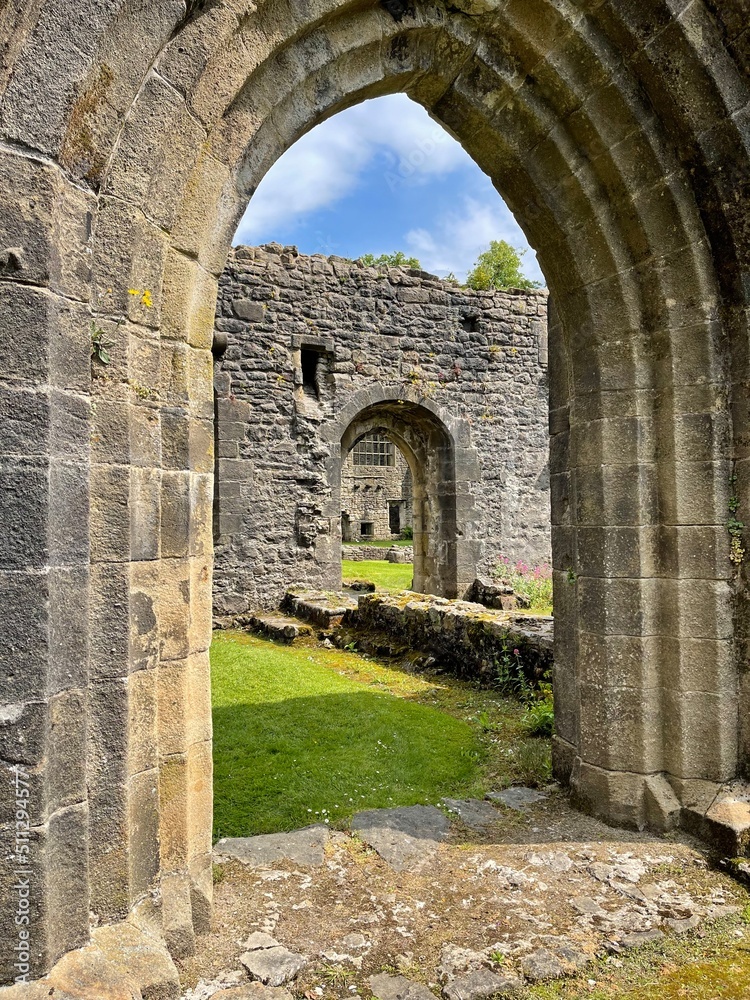 Whalley Abbey in Whalley Lancashire England. Incredible 14th century Cistercian Abbey in the Ribble Valley. 