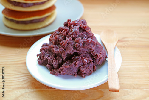 Pile of Japanese Sweet Red Bean Paste Called Anko, Popular Traditional Japanese Confectionery Filling