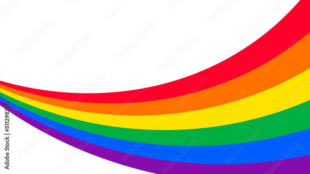 Wavy rainbow colorful banner background design. Happy LGBT pride month theme vector template. 