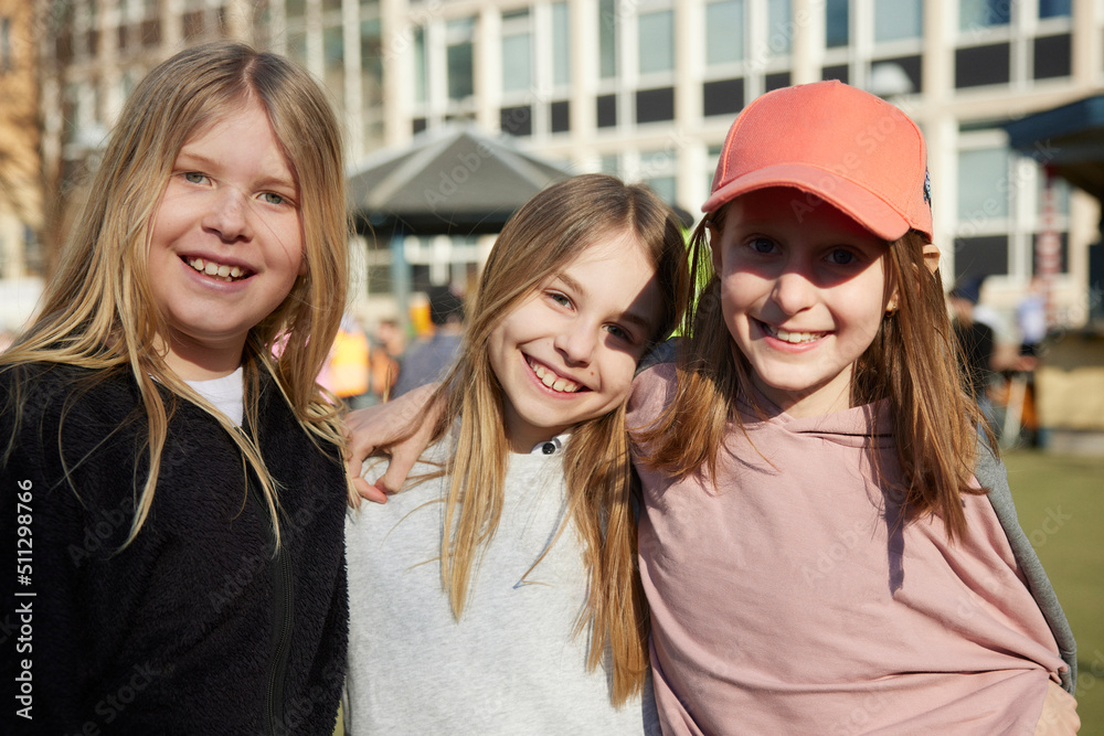 Portrait of smiling girls Portrait of smiling girls