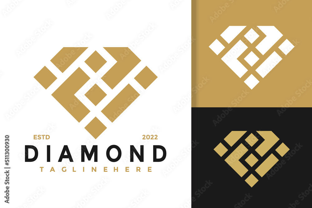 Abstract Diamond Elegant Modern Logo Design  Vector Template