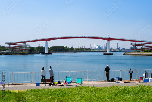 千葉県木更津市 内港公園から見る中の島大橋