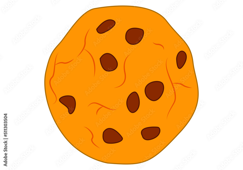 Galletas con pepitas de chocolate en fondo blanco.