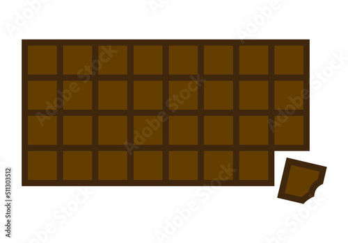 Tableta de chocolate negroe n fondo blanco.