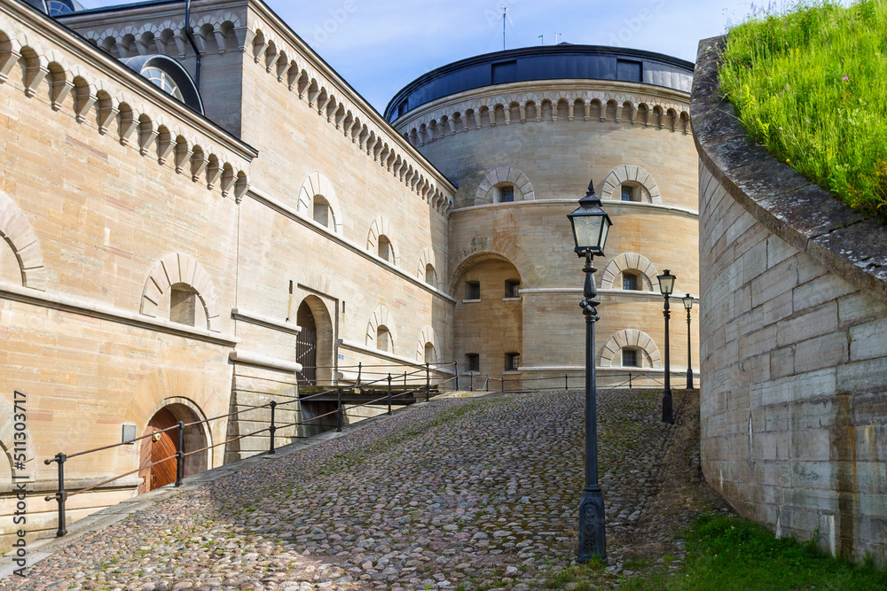 Karlsborgs fortress in Sweden with a fortified tower