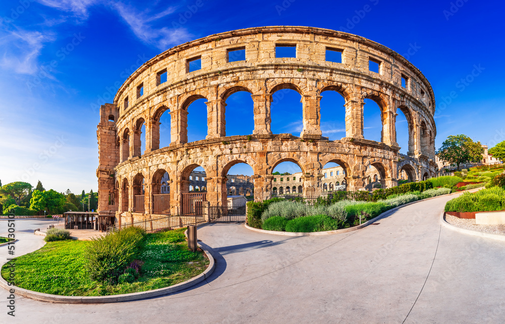 Pula, Croatia. Ancient roman arena of Pola, Istria