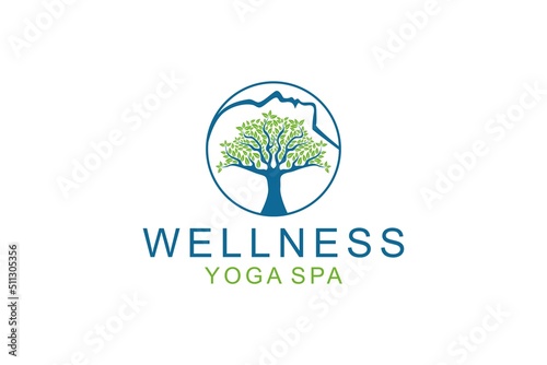 Tree of life face logo wellness spa or non profit organization symbol icon