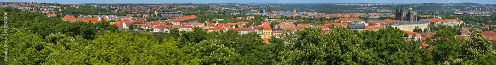 Obraz premium View of Prague from the observation tower on the hill Petrin,Czech republic,Europe 