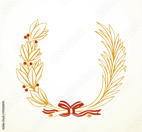 Coat of arms from the flag of Peru. Vector drawing icon