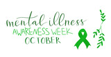 Mental Illness Awareness Week hand drawn brush lettering card template