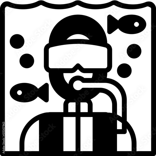 snorkel glyph icon