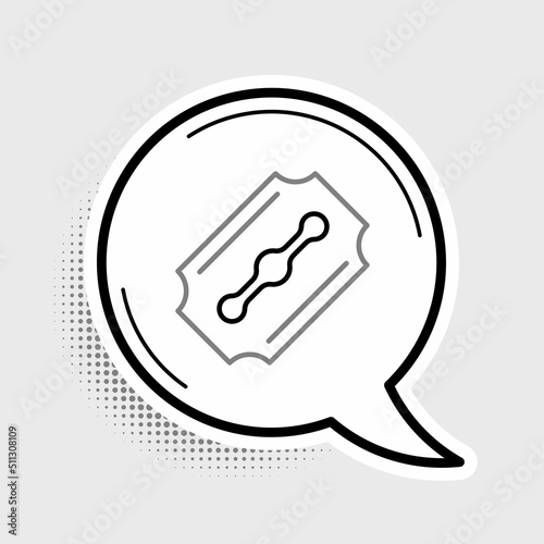 Line Blade razor icon isolated on grey background. Colorful outline concept. Vector