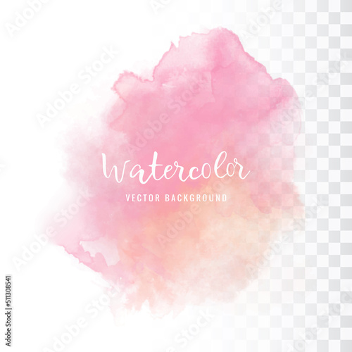 Watercolor Light Pink Spot on White Background. Vector aquarelle eps 10.