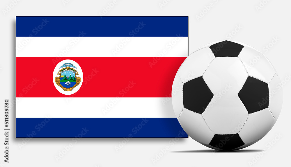 Blank Soccer ball with Costa Rica national team flag. Blank Soccer ball with Costa Rica national team flag.