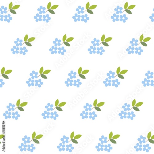 Summer pattern with sky-blue flowers.