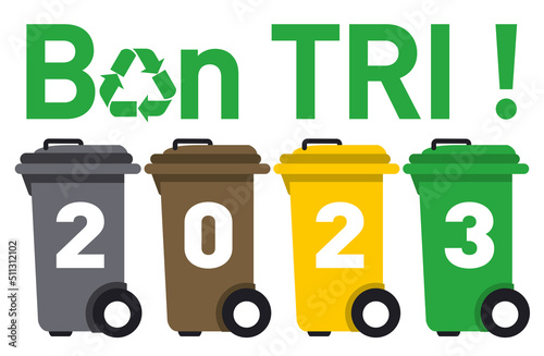 Bonne Année 2023 poubelles recyclage 3