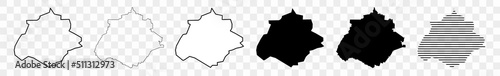 Aguascalientes Map Black | State Border | Mexico | Mexican | Federal Entity | America | Transparent Isolated | Variations